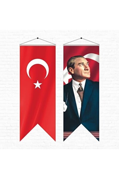 Özgüvenal Atatürk Posteri Ve Türk Bayrağı Kırlangıç 50x150 cm