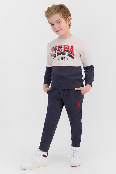 U.S. Polo Assn. Σετ φόρμας για αγόρι μπεζ Melange