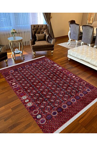 NaRStore Home Decoser Nova 4036 Bordo Otantik Kaymaz Yıkanabilir Kilim