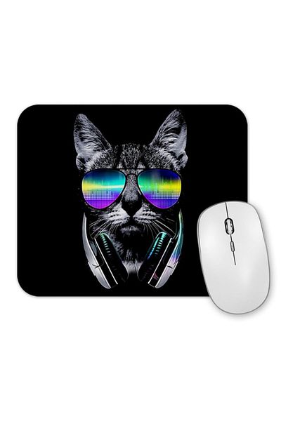 Baskı Dükkanı Cool Dj Cool Cat Mouse Pad.jpg