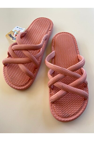 GEZER Kadın Rahat Şık Kaymaz Taban Balkon Banyo Bahçe Ev Içi Plaj Terliği