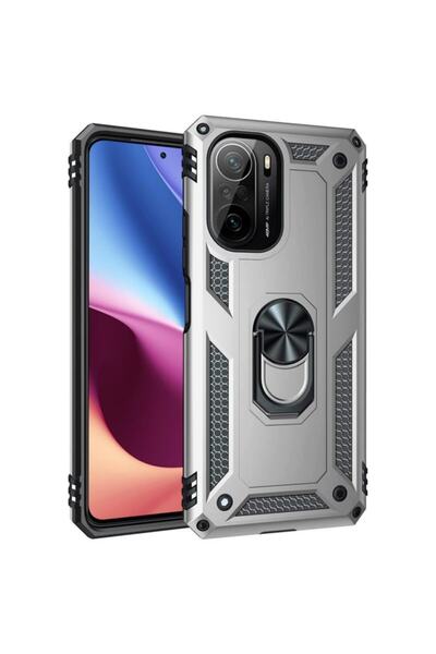 Musal Poco F3 Case Armor Armor with Ring 360 Stand Magnetic