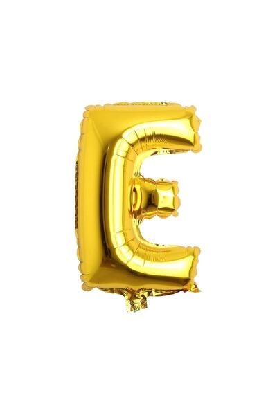 BİDOLUMUTLULUK E Harf Balon Gold 16" Inç 40 Cm Folyo Balon