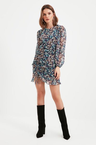 Trendyol Collection Πολύχρωμη Φούστα Λεπτομερές Υφαντό Φόρεμα TWOAW22EL0700