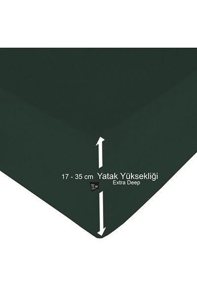 Berg Bettlaken 200x200 +35 cm Height Elastic Luxury Combed Cotton Bed Sheet Green