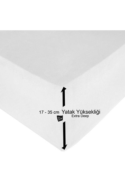 Berg Bettlaken 200x200 +35 cm Height Elastic Luxury Combed Cotton Bed Sheet White