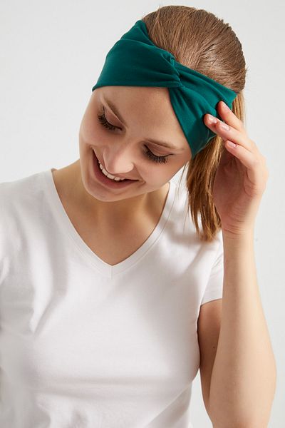 Butikgiz Hürrem Green, Дамска бандана лента за коса с бутиков дизайн, изключително мека, гъвкава, естествена, пениран памук