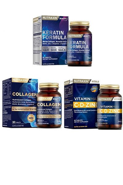Nutraxin Keratin and Vitamin Max Hydrolyzed Collagen - 60 T. + 30 T.