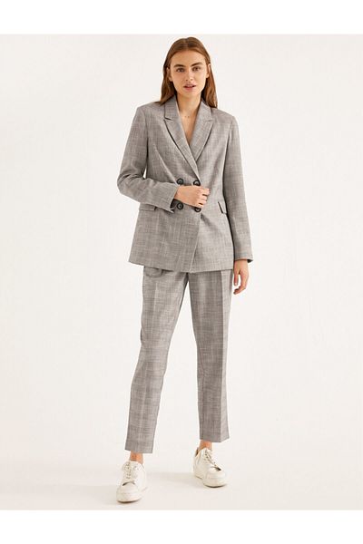 Koton Plaid Fabric Trousers