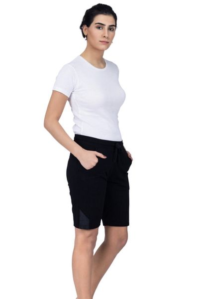 Çift Kaplan Black Women's Bermuda