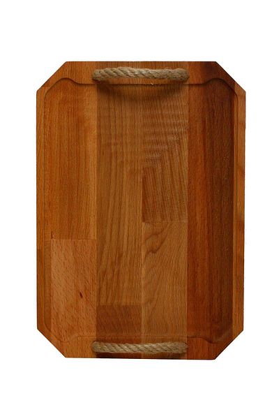 Raven Home Studio Solid Wood Jute String Tray Tray Natural