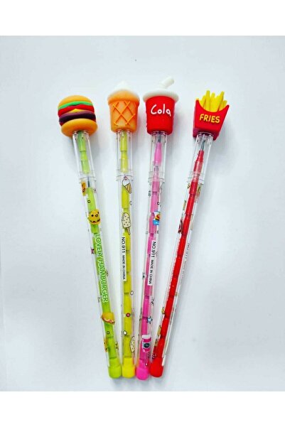 Esmay مجموعة أقلام وضع البيض على شكل همبرغر مكونة من 4 قطع