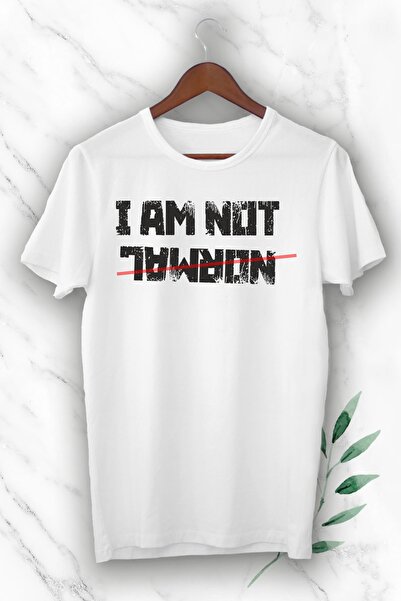 perseusshopping Tricou alb unisex imprimat nu sunt normal