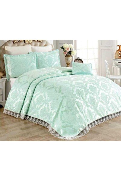 Alfima Fransız Güpürlü 3 Parça Çeyizlik Ve Günlük Yatak Örtüsü Takımı