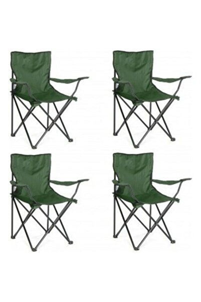 Dükkanönü 4 Adet Yeşil Rejisör Kamp Sandalyesi Piknik Sandalyesi Katlanır San...
