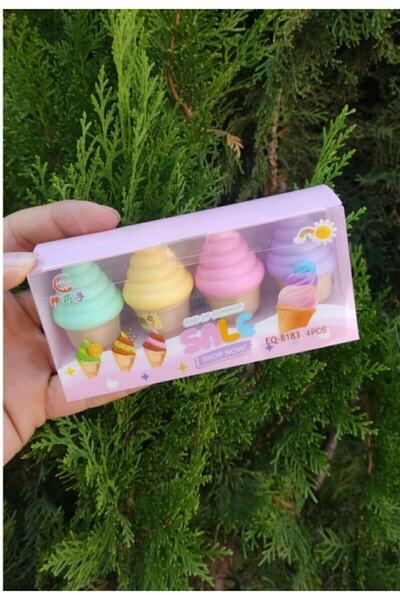 GLANCE Külah Dondurma 4'lü Pastel Renk Fosforlu Kalem