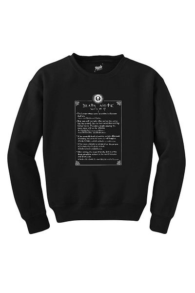 Z zepplin Unisex Death Note How to Use Black Sweatshirt