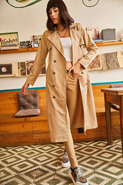 Olalook Trench Coat - Beige - Double-breasted
