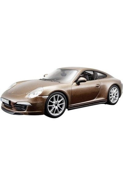 BBURAGO Sunman Burago Porsche 911 Carera S 1:24 Model Araba Kahverengi