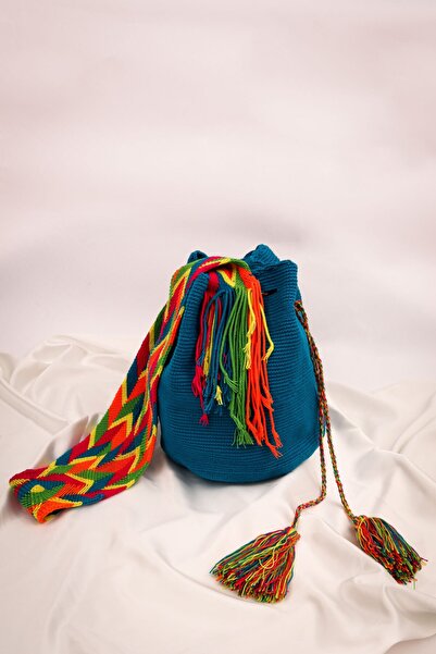 Batı Accessories Geantă Wayuu cu curea lungă albastră