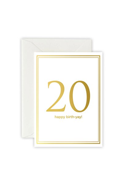 Happy Birth-yay! 20 - Tebrik Kartı, Zarf Ve Sticker Set