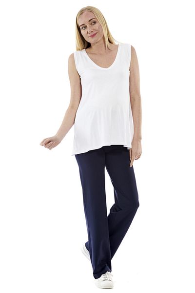 Motherway Maternity Wide Leg Comfortable Navy Blue Trousers