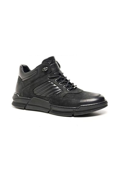 Pierre Cardin 77554 Μαύρο Winter Lace Up Δερμάτινο Ανδρικό Μποτάκι
