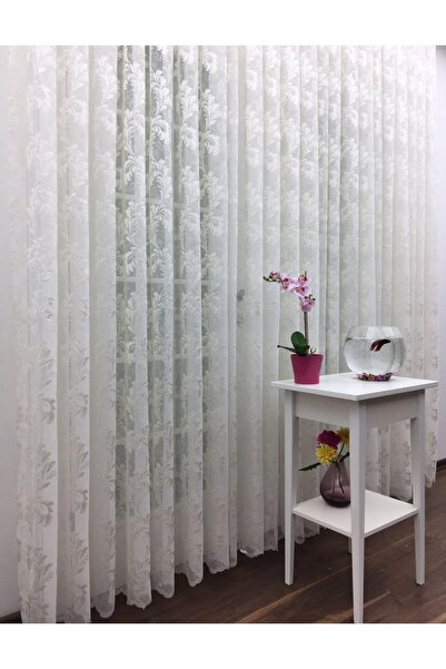 perdealemi Flush Knitted Lace Tulle Curtain 200x270 Sparse Pleat 1/2