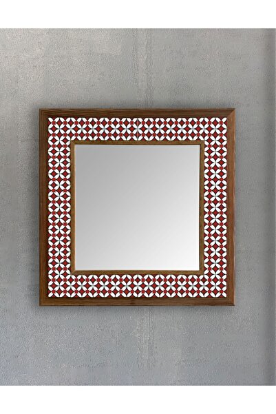 Oscar Stone Decor Masif Çerçeveli Mozaik Taş Ayna 43 Cm X 43 Cm