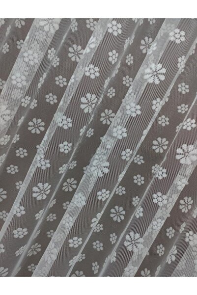 perdealemi Çiçek Desen Dantel Tül Perde, 550x250, Seyrek Pile, 1/2