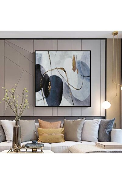 Markazip Siyah Metal Çerçeveli Kanvas Tablo 90x90cm Kod: Ez-0028-s