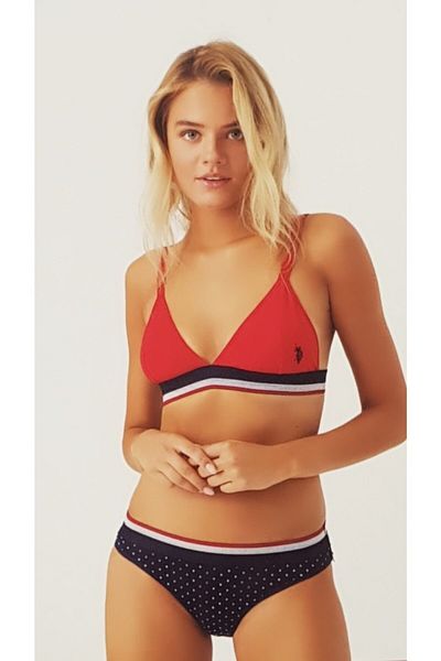 U.S. Polo Assn. Red Bustier Slip Suit 66253