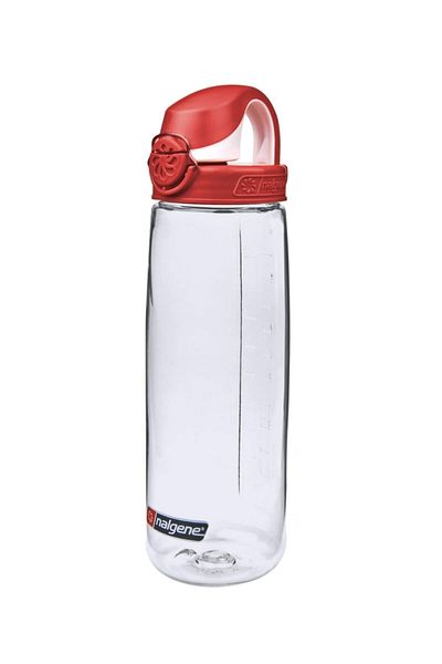 NALGENE زجاجة مياه تريتان بغطاء شفاف / أحمر ناري من OTF