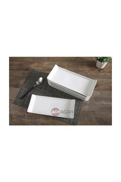 ACAR White Porcelain Rectangular Boat Plate 13 cm