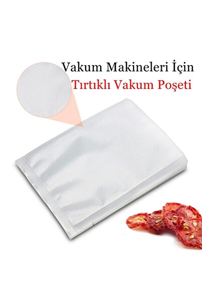 Vakur Vakum Makineleri Için Tek Yüzeyi Tırtıklı Vakum Torbası - Poşeti 15cmx2...
