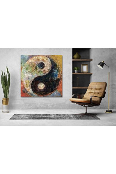 BiTablom Ying-yang Yağlı Boya Görünümlü Kanvas Tablo