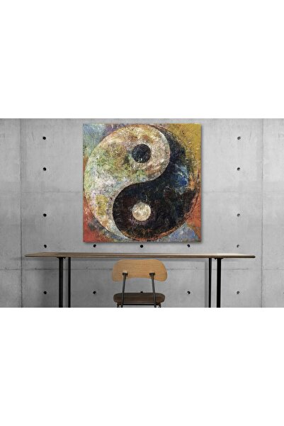 BiTablom Ying-yang Yağlı Boya Görünümlü Kanvas Tablo