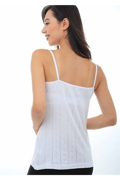 Tutku Tricou alb pentru femei - Jacquard, curea de frânghie, pachet de 200 de 6
