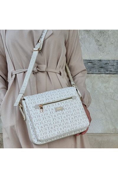 Just Polo Women's Cream Colored Bag and Wallet Combination