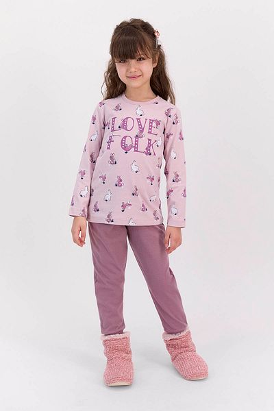ROLY POLY Rolypoly Love Folk - Dried Rose Girl's Pajama Set