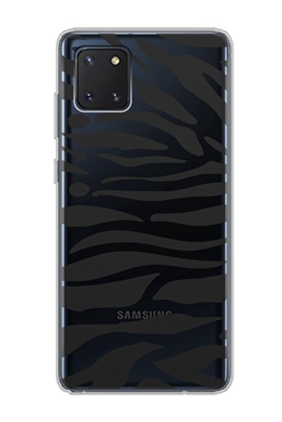 Spoyi Samsung Galaxy Note 10 Lite Zebra Tasarımlı Süper Şeffaf Telefon Kılıfı