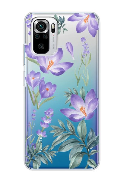 Spoyi حافظة هاتف شفافة للغاية لهاتف Xiaomi Redmi Note 10s بتصميم زهرة الشتاء