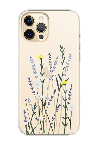 Spoyi iPhone 12 Pro Max Soft Lavenders Design Super Transparent Phone Case