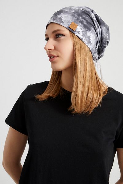 Butikgiz Women's Batik, trendy Rope Detailed 4 Season Hat Beanie Buff Ultra Soft Natural Combed Cotton