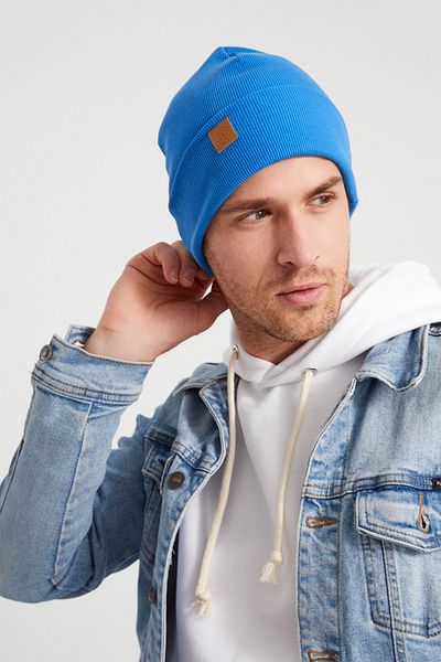 Butikgiz Men's Young Deep Blue Hat Beret - Sport, Comfortable, 100% Cotton, Handmade, with the Difference of Domestic Production