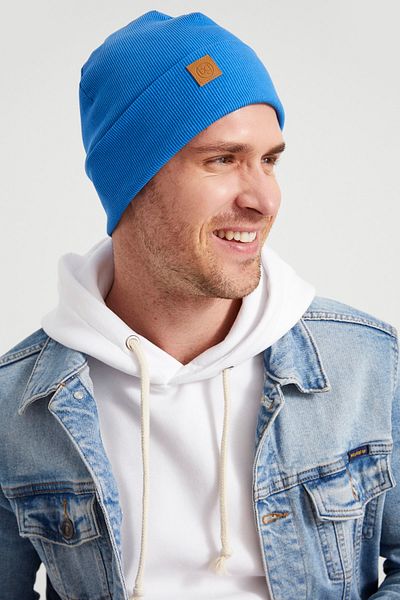 Butikgiz Men's Young Deep Blue Hat Beret - Sport, Comfortable, 100% Cotton, Handmade, with the Difference of Domestic Production