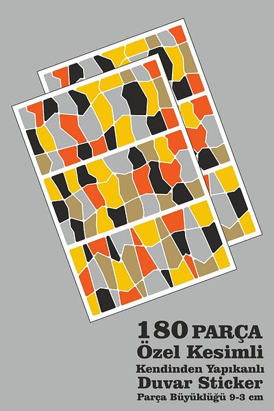 ENGINPRINT 180 Pieces Terrazzo Stone Pattern Wall Sticker Set