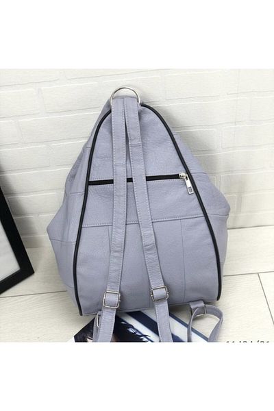 Deribag Rucsac de damă albastru din piele naturală