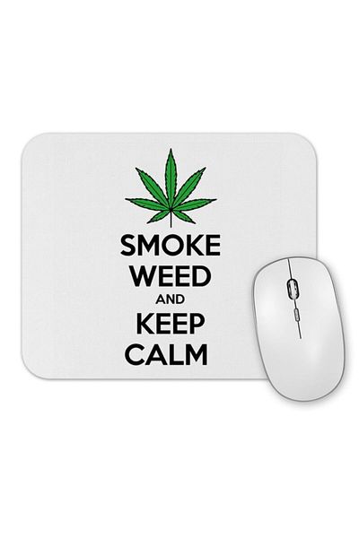 Baskı Dükkanı Подложка за мишка Smoke Weed And Keep Calm Connect