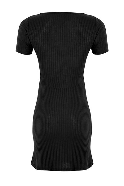 Trendyol Collection Black Mini a Line/An Bell Cut Knitted Dress Twoss25El00851